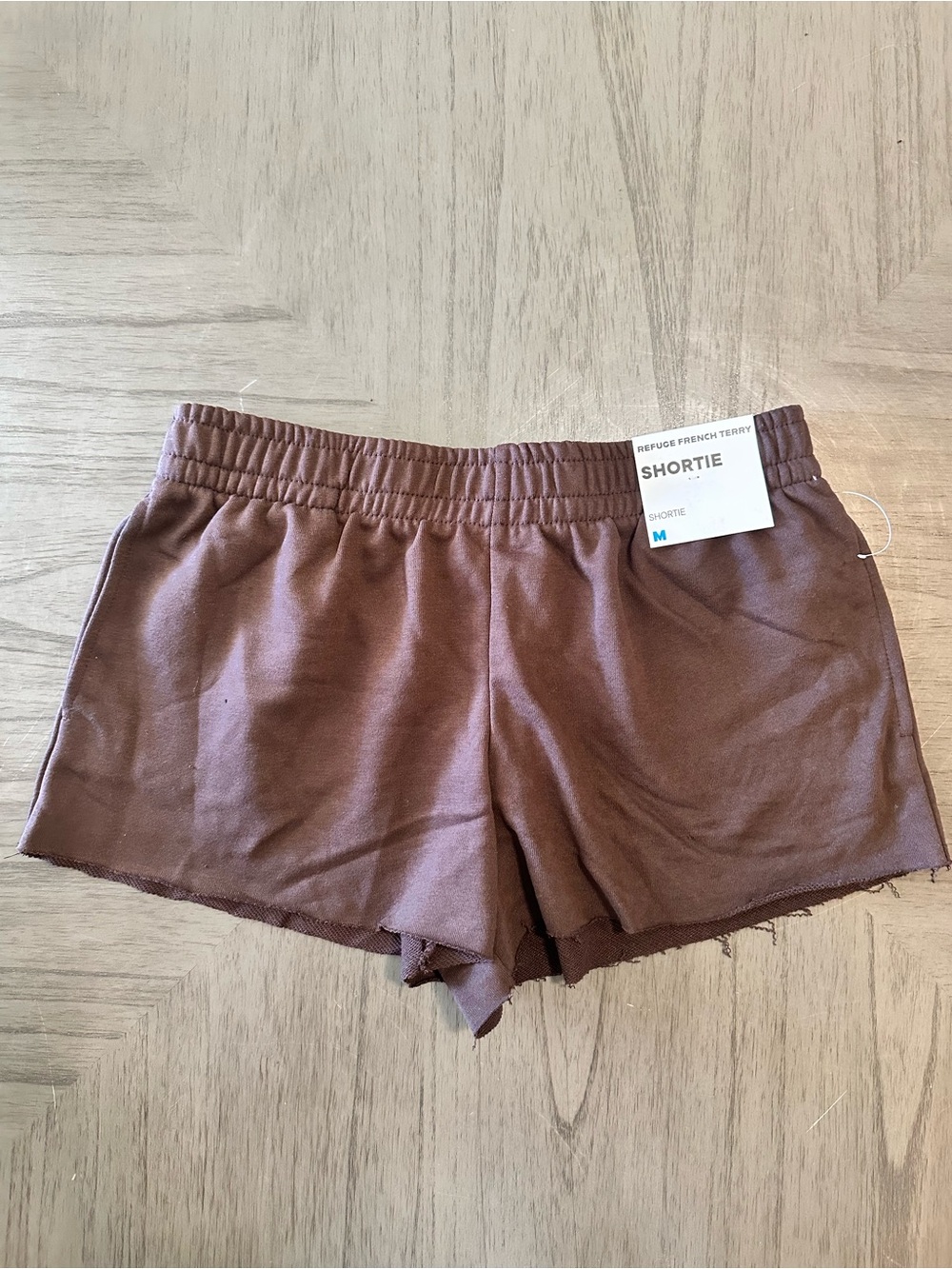 refuge Brown Shortie Athletic Lounge Shorts